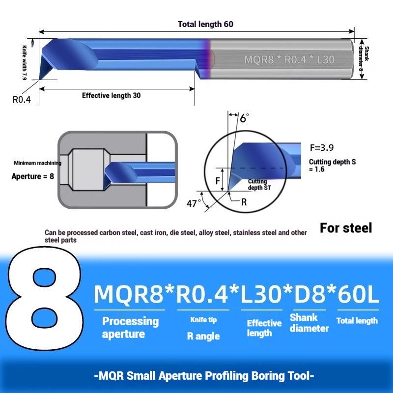 1127-Profiling Turning Tools Small Bore Boring Tools CNC Stainless Steel Aluminum MQR Turning Bore Micro Turning Tools Boring Turning Tools Shandong Denso Pricision Tools Co.,Ltd.